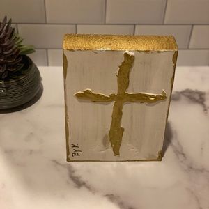 Cross hand painted on wood